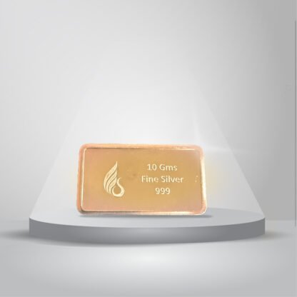 10 gms 999 purity Silver Bar with Rose Gold Plating – Twin Elephant Arch Design - Image 2
