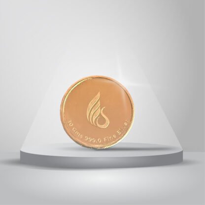 10 gms 999 purity Silver Coin with Rose Gold Plating – Royal Portrait & Gemstone Embellishments - Image 2