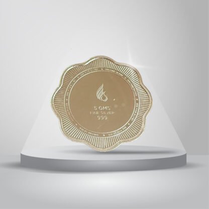 5 gms 999 purity Silver Coin – Scalloped Multicolour Tree of Life Design - Image 2