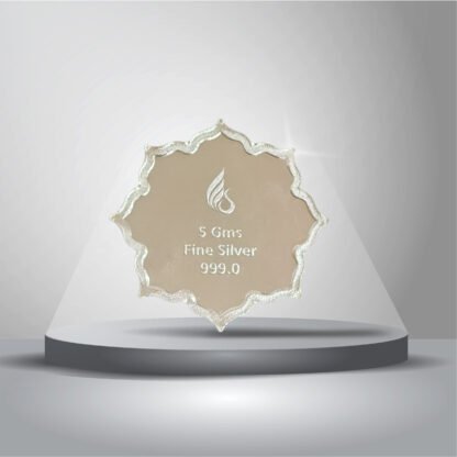 5 gms Lotus Design Silver coin (999 purity) - Image 2