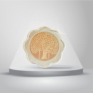 5 gms 999 purity Silver coin with Rose Gold Plating - Banyan Tree Design