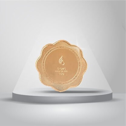 5 gms 999 purity Silver coin with full Rose Gold Plating - Banyan Tree Design - Image 2