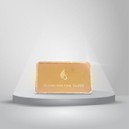 10 gms 999 purity Silver Bar with Rose Gold Plating – Royal Baaraat Design - Image 2