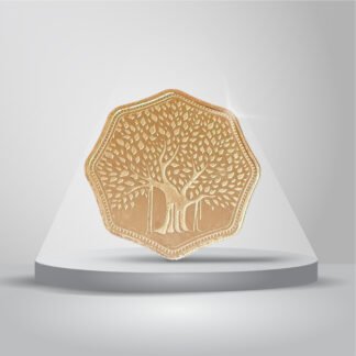5 gms 999 purity Silver coin with Rose Gold Plating - Banyan Tree Design (Octagon shaped)