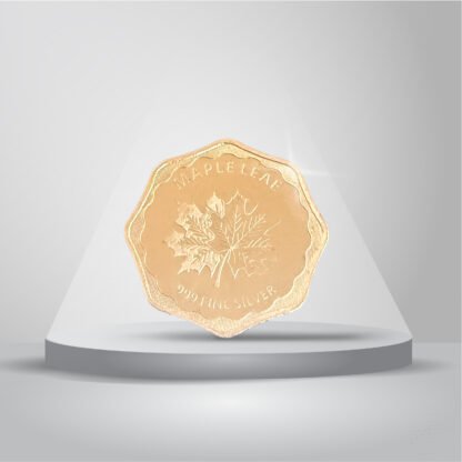 5 gms 999 purity Silver coin with Rose Gold Plating - Banyan Tree Design (Octagon shaped) - Image 2