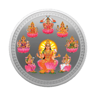 50 grams Ashtalakshmi Coloured Silver Coin (999 purity)