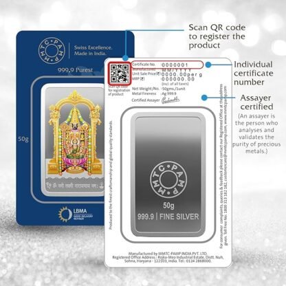 50 grams Balaji Lakshmi Coloured Silver Bar (999 purity) - Image 2