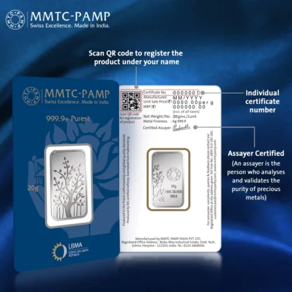MMTC-PAMP 20 grams Banyan Tree Silver Bar (999 Purity) - Image 2