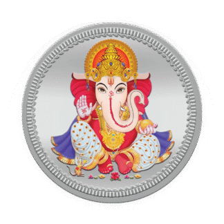 50 grams Ganesha Coloured Silver Coin (999 purity)