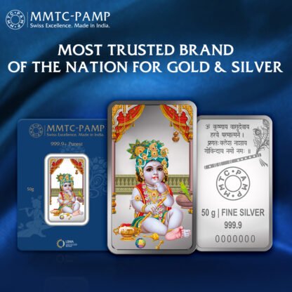 50 grams Laddoo Gopal Coloured Silver Bar (999 purity) - Image 2