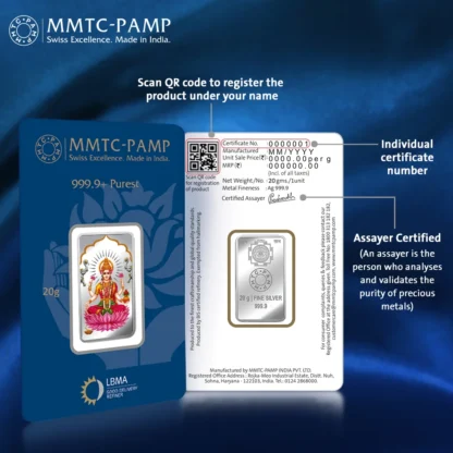 20 grams Lakshmi Coloured Silver Bar (999 purity) - Image 2