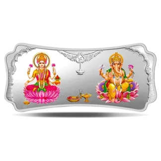 MMTC PAMP 100 grams Silver Stylised Lakshmi Ganesh Colour Capsule (Purity 99.99%)