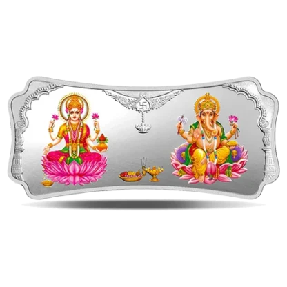 MMTC PAMP 100 grams Silver Stylised Lakshmi Ganesh Colour Capsule (Purity 99.99%)