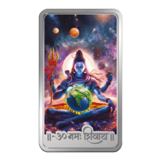 50 grams Lord Shiva Coloured Silver Bar (999 purity)
